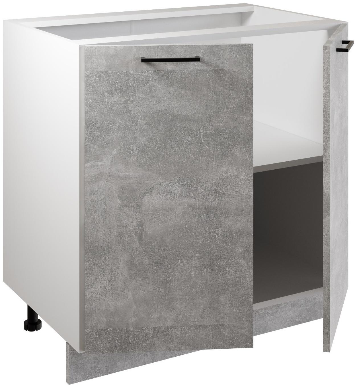 Шкаф напольный 800 Симпл, 800х510х820, Ателье светлое/Белый