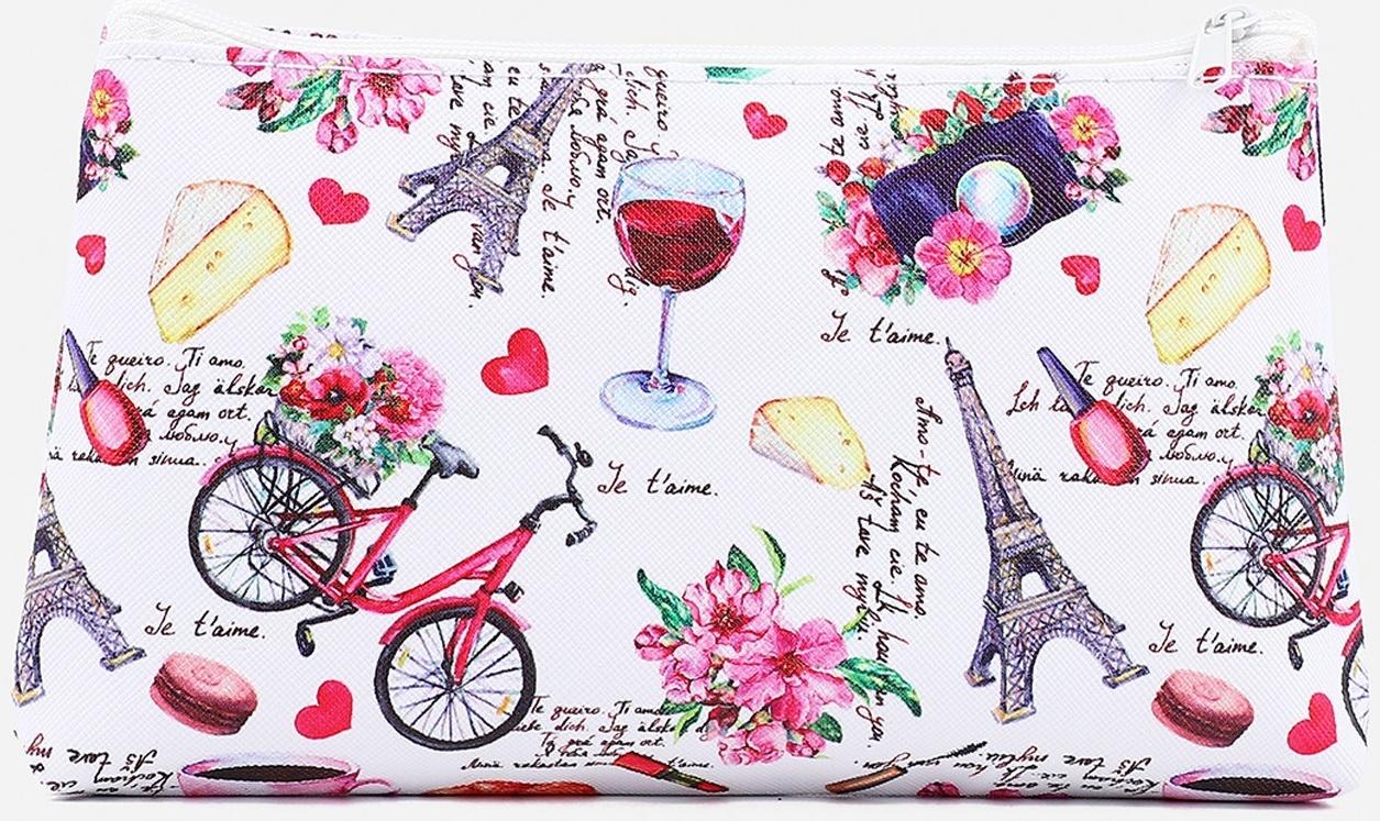 Косметичка на молнии, цвет белый