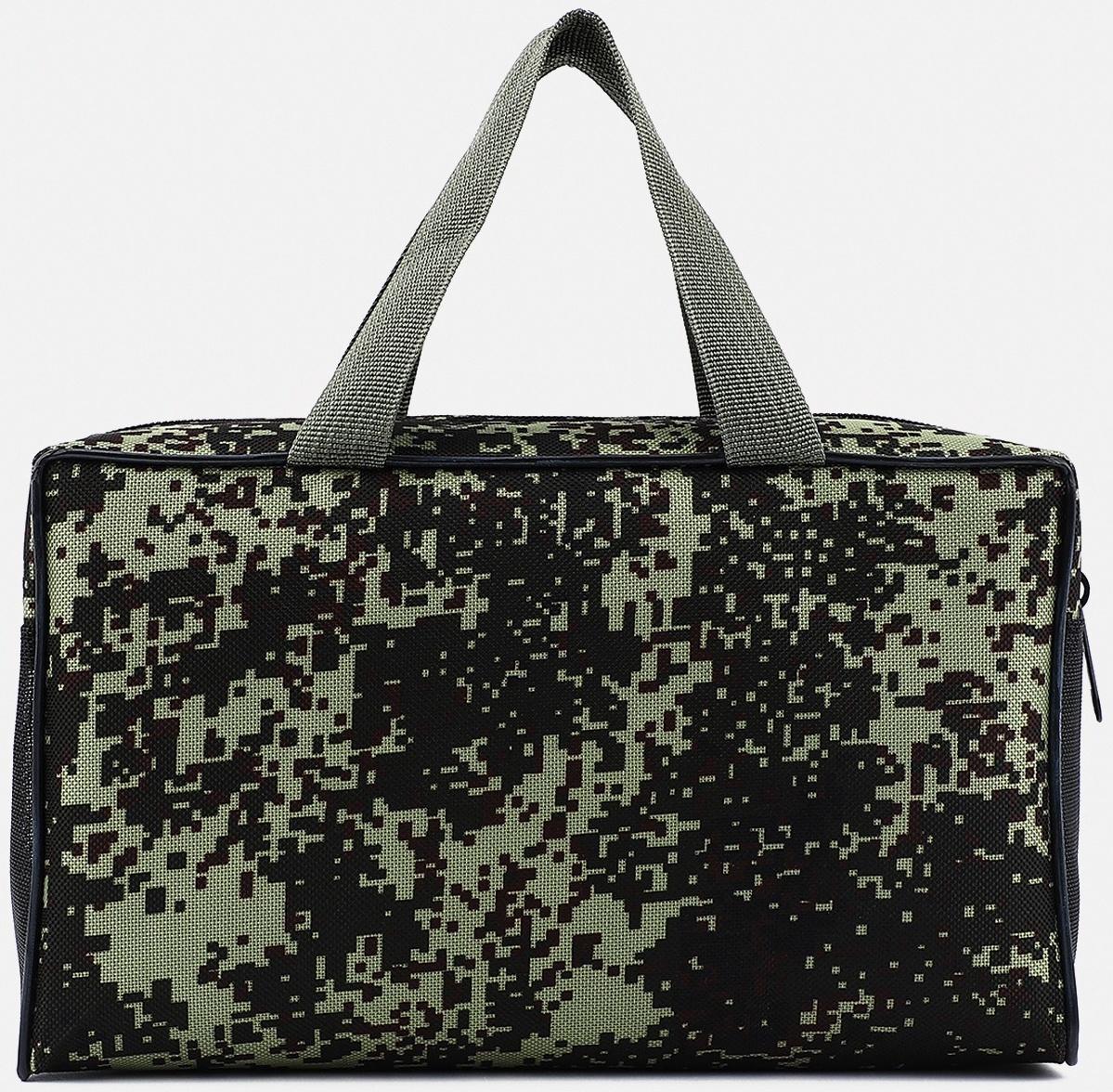 Косметичка на молнии, с сеткой, цвет хаки