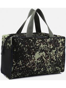 Косметичка на молнии, с сеткой, цвет хаки