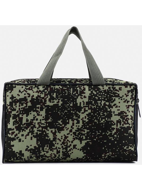 Косметичка на молнии, с сеткой, цвет хаки