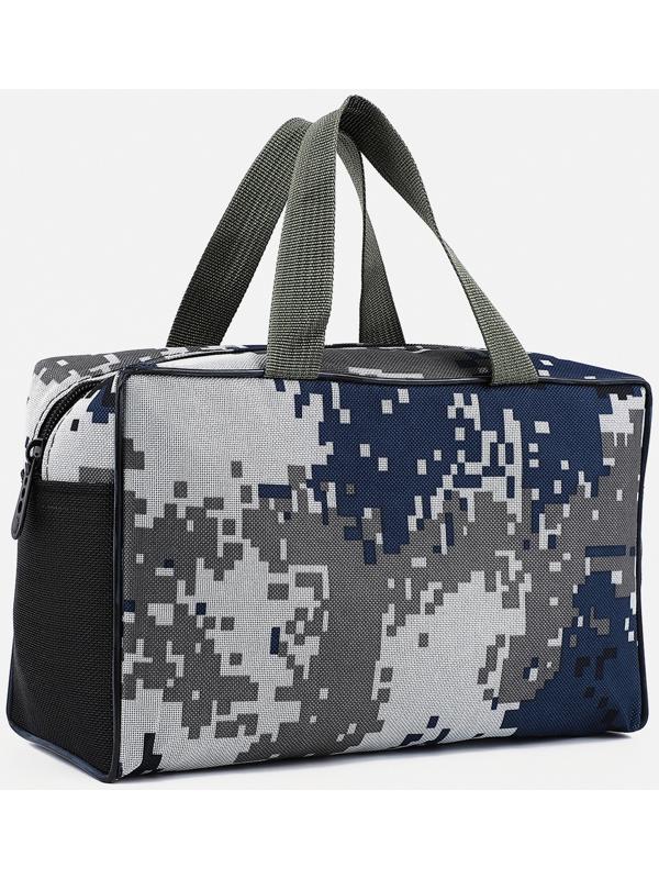 Косметичка на молнии, с сеткой, цвет синий