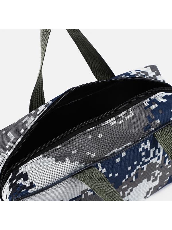 Косметичка на молнии, с сеткой, цвет синий