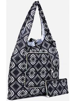 Сумка хозяйственная на кнопке, цвет чёрный