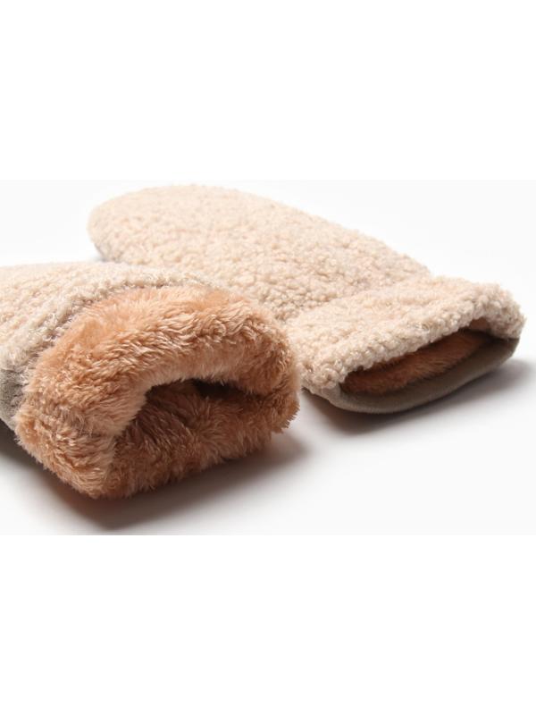 Варежки женские на иск.меху MINAKU 25 см бежевый