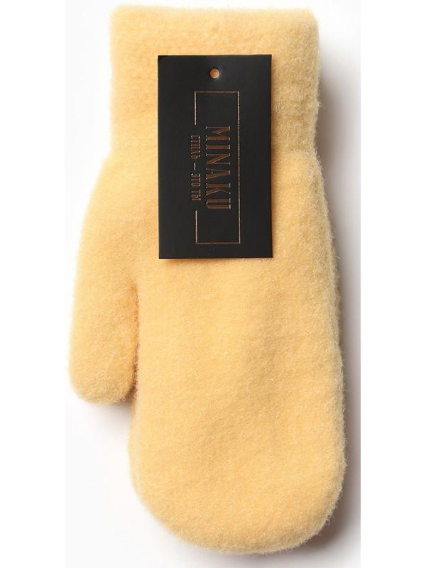 Варежки женские  на иск.меху MINAKU гладкие 22 см горчичный