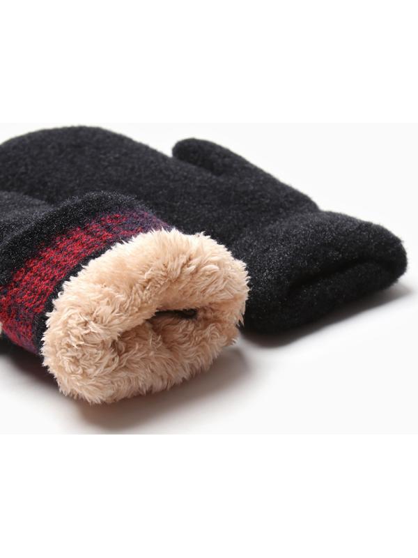 Варежки женские  на иск.меху MINAKU гладкие 22 см черный