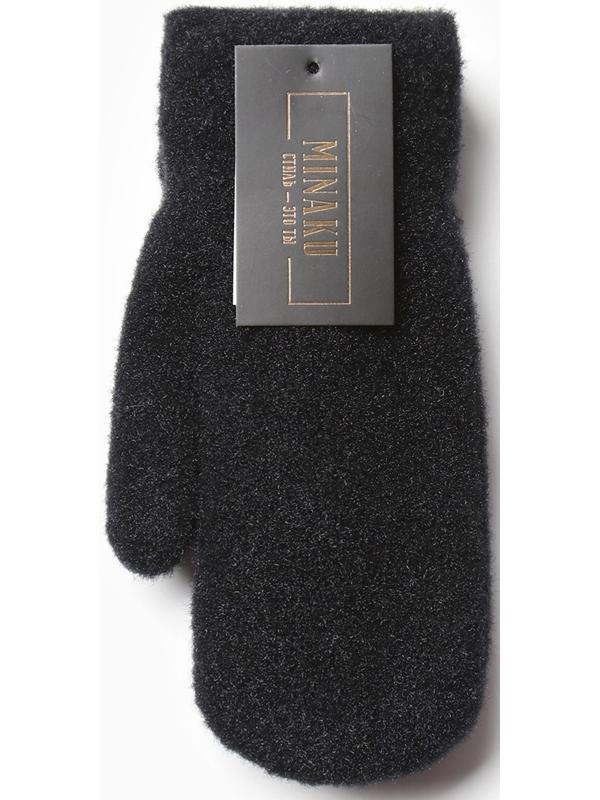 Варежки женские  на иск.меху MINAKU гладкие 22 см черный