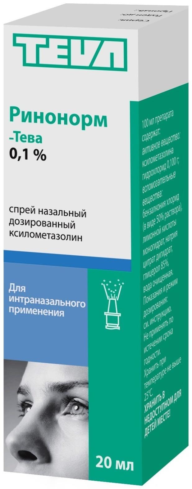 Ринонорм спрей назальный дозированный 140 мкг/доза фл. с распылителем 20 мл