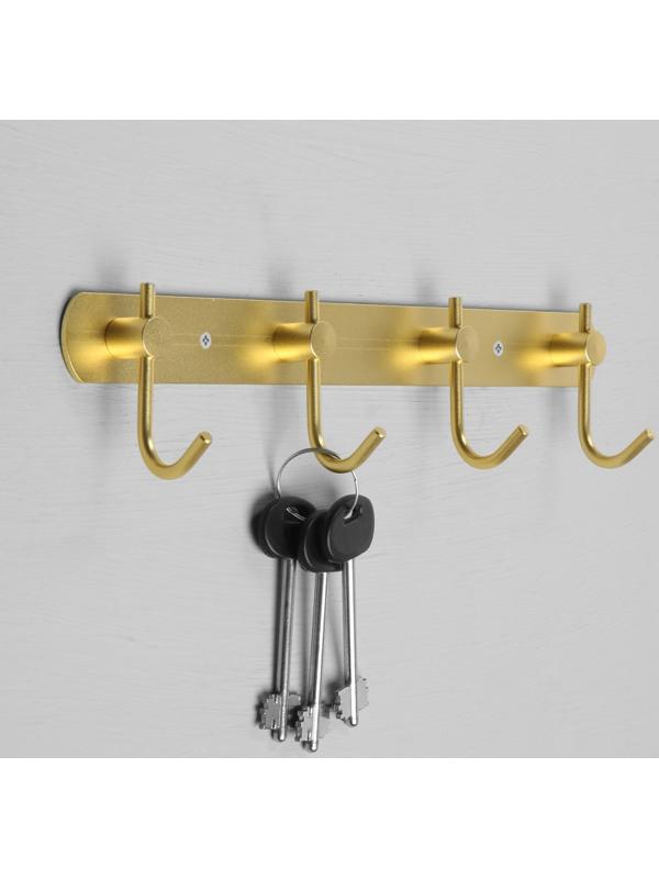 Вешалка с четырьмя крючками CAPPIO VC100, цвет золотой