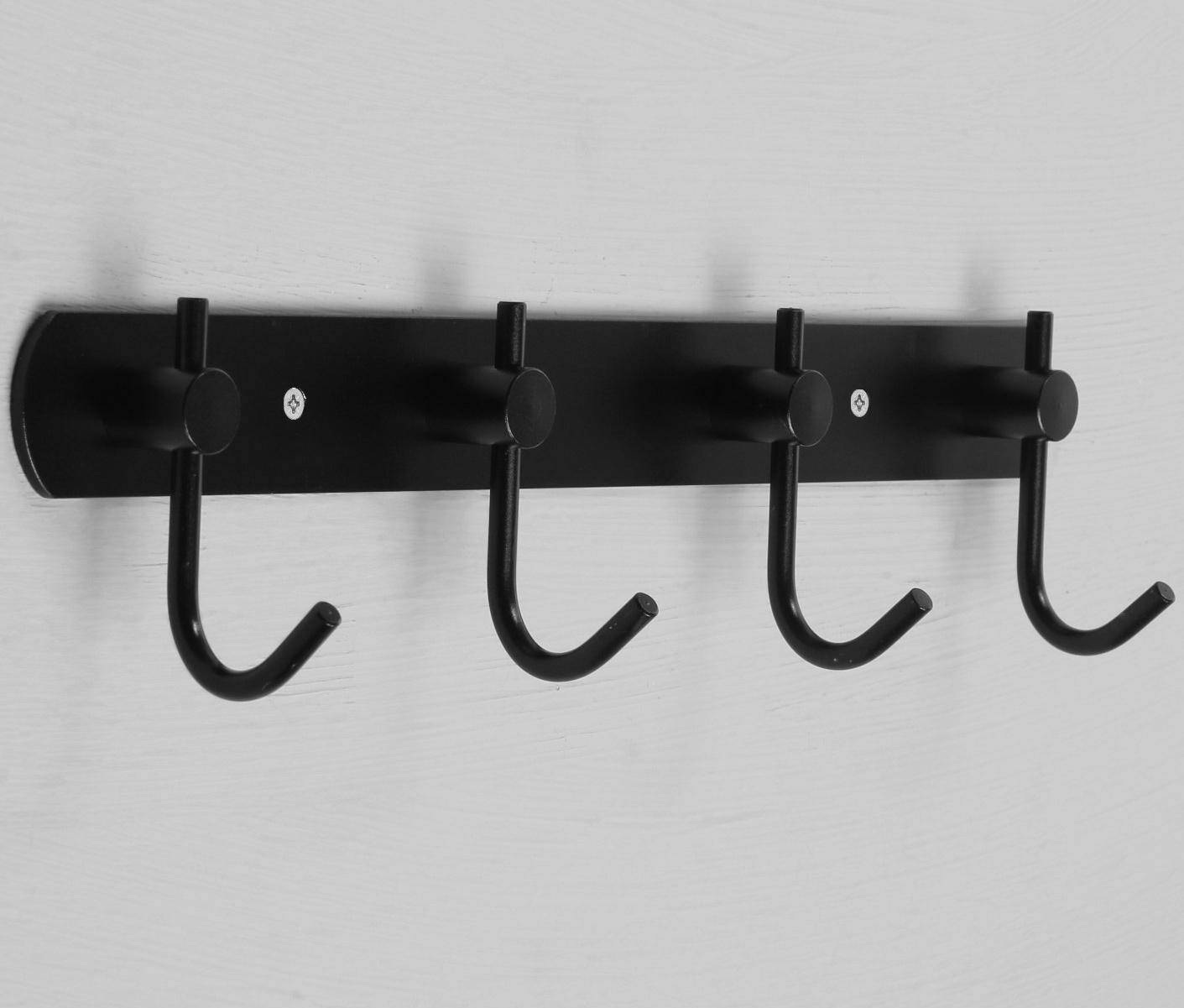Вешалка с четырьмя крючками CAPPIO VC100, цвет черный