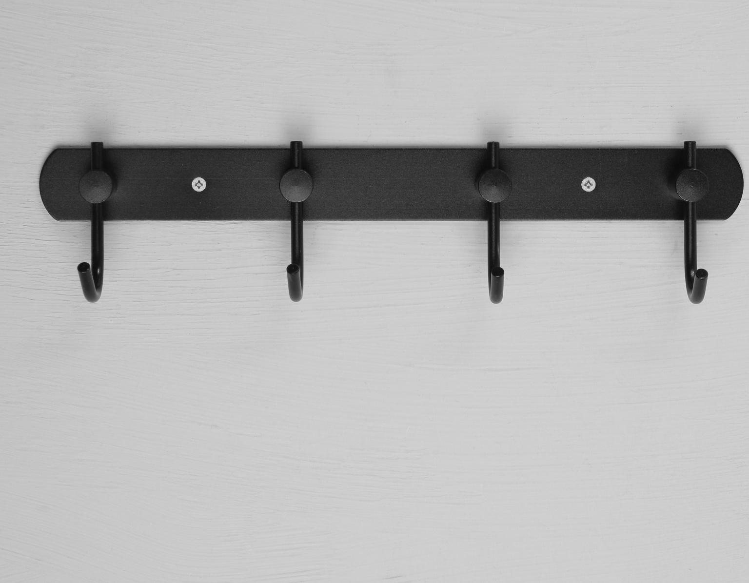 Вешалка с четырьмя крючками CAPPIO VC100, цвет черный