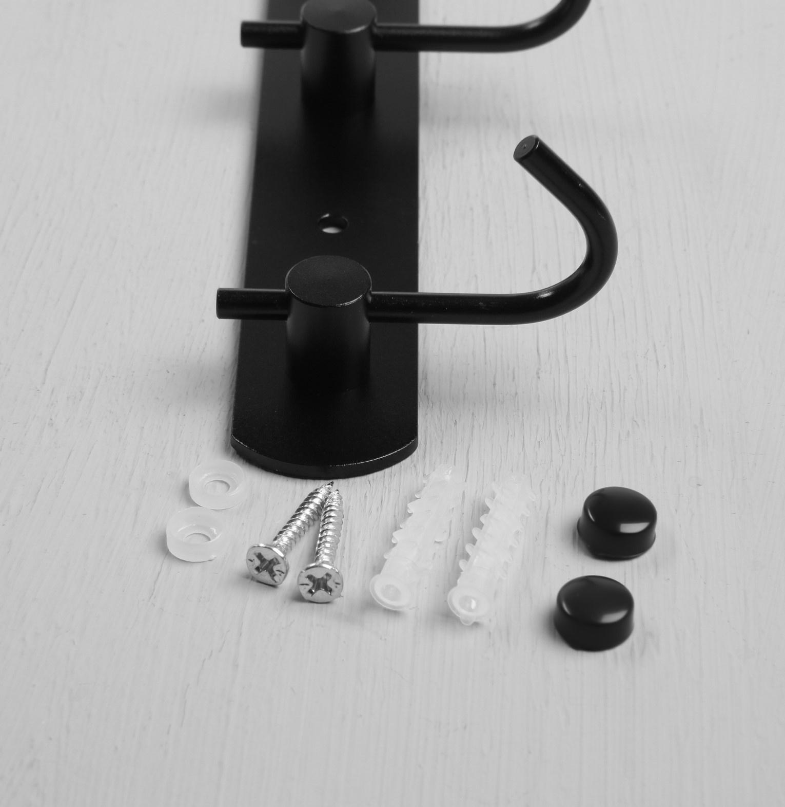 Вешалка с четырьмя крючками CAPPIO VC100, цвет черный