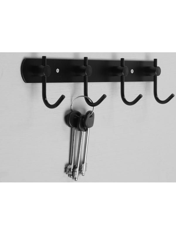 Вешалка с четырьмя крючками CAPPIO VC100, цвет черный