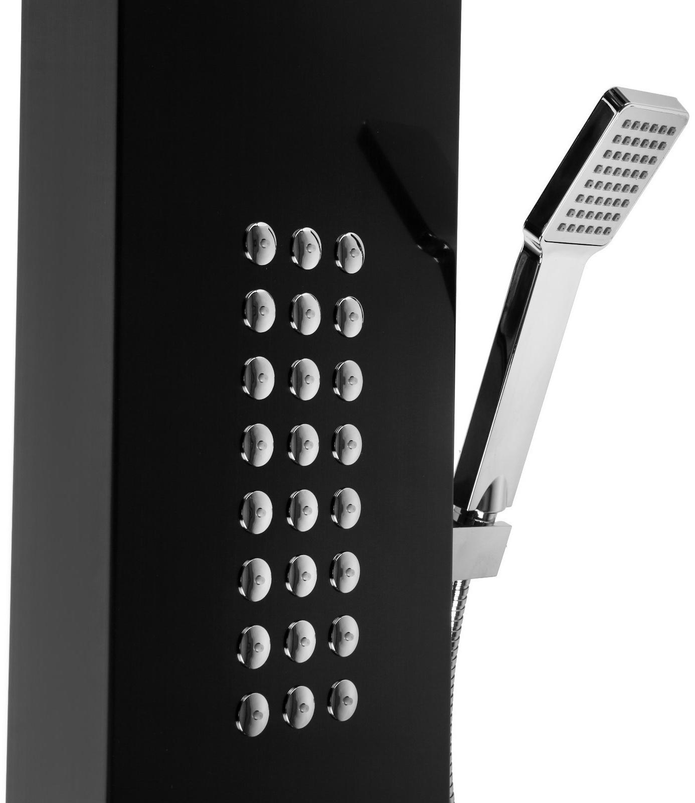 Душевая панель ZEIN B-14, 4-х функциональная, нержавеющая сталь, черный