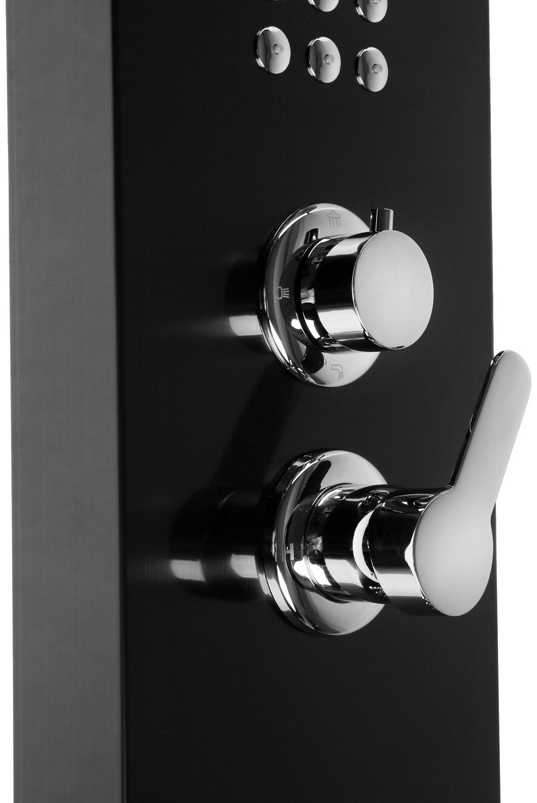 Душевая панель ZEIN B-14, 4-х функциональная, нержавеющая сталь, черный