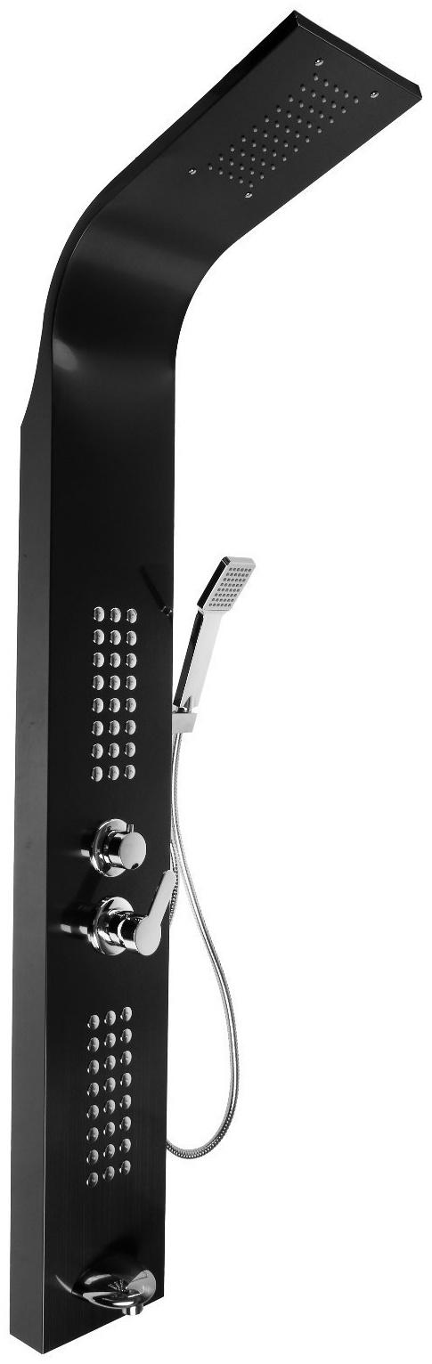 Душевая панель ZEIN B-14, 4-х функциональная, нержавеющая сталь, черный