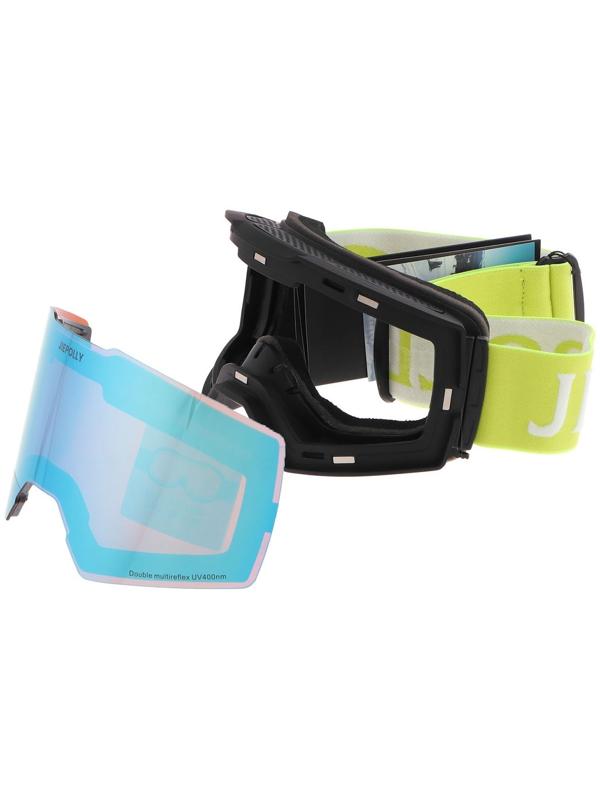 Очки-маска Premium, для мото, съемное двухслойное стекло, два цвета оранжевый, синий