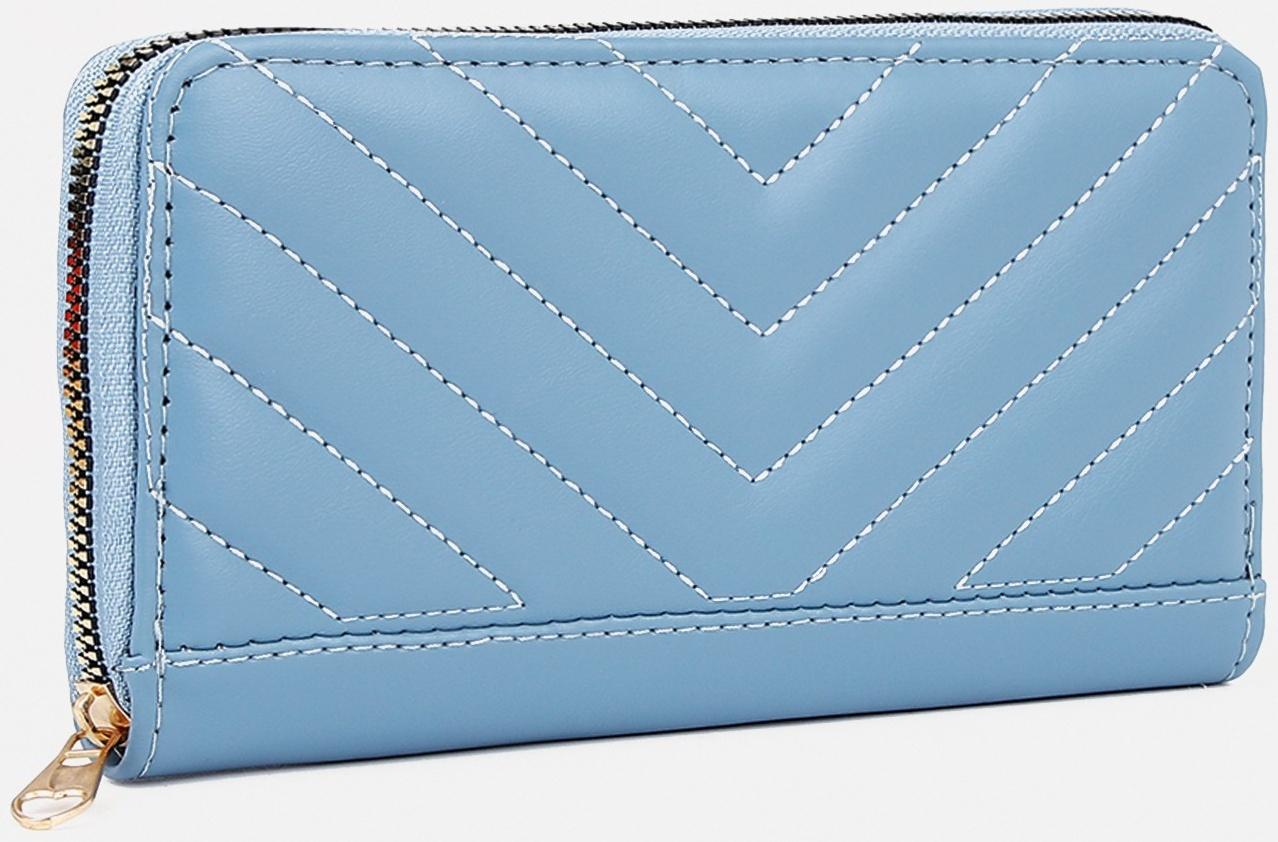 Кошелёк на молнии, цвет голубой