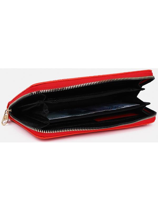 Кошелёк на молнии, цвет красный