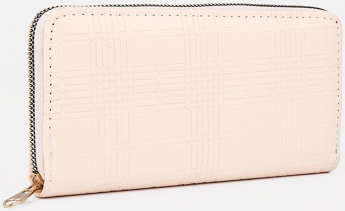 Кошелёк на молнии, цвет пудра