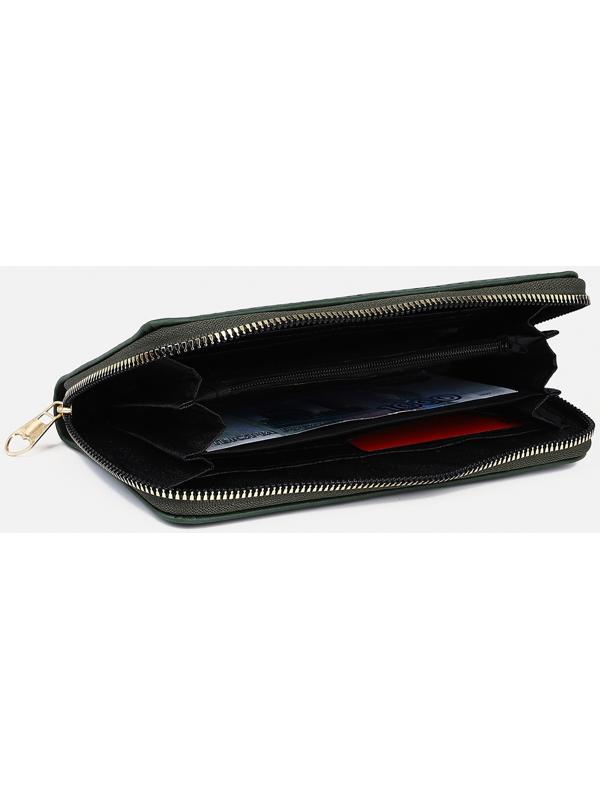 Кошелёк на молнии, цвет зелёный