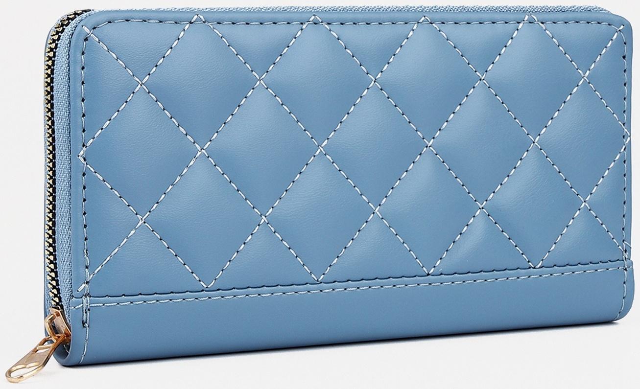 Кошелёк на молнии, цвет голубой