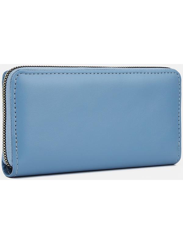 Кошелёк на молнии, цвет голубой
