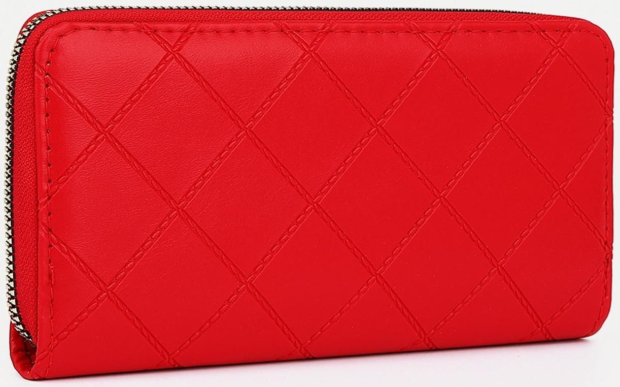 Кошелёк на молнии, цвет красный