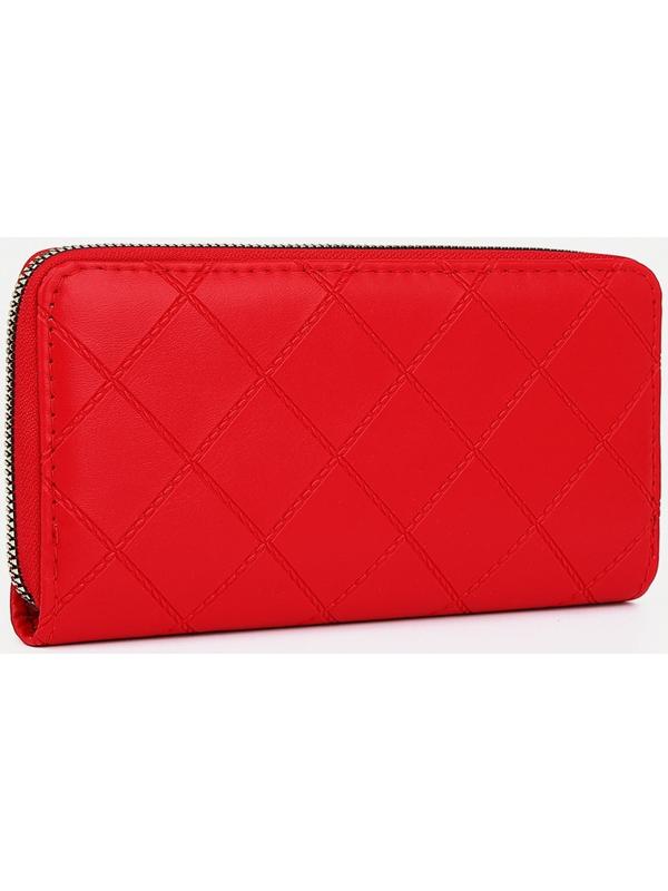 Кошелёк на молнии, цвет красный