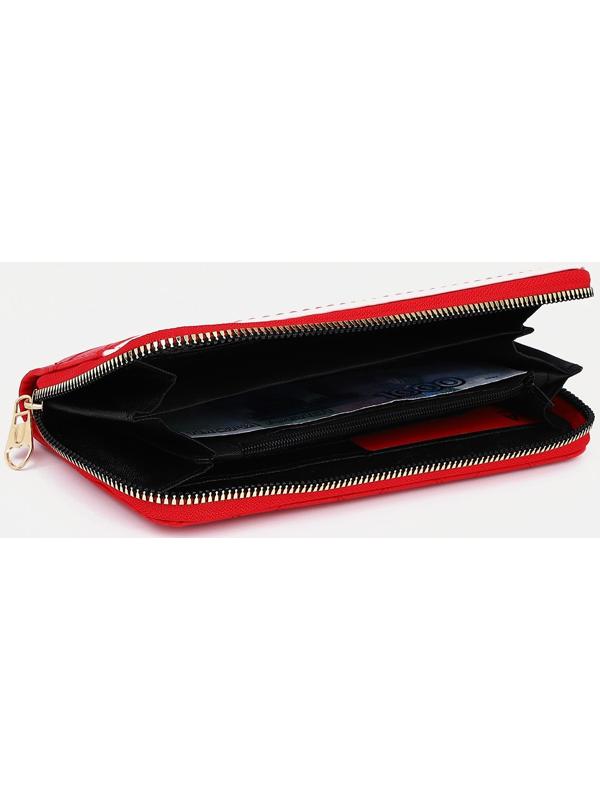 Кошелёк на молнии, цвет красный