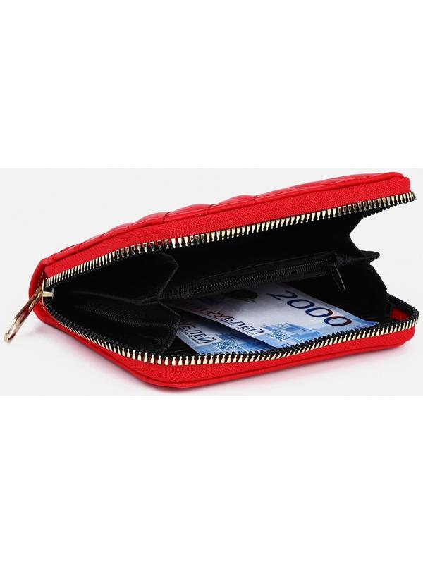Кошелёк на молнии, цвет красный