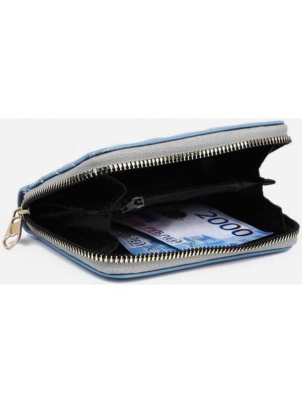 Кошелёк на молнии, цвет голубой