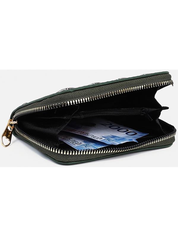 Кошелёк на молнии, цвет зелёный