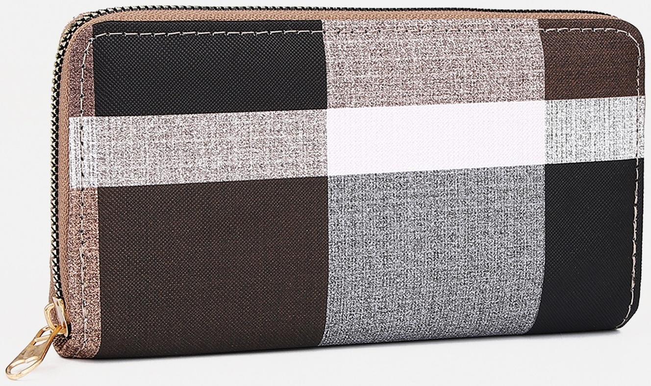 Кошелёк на молнии, цвет коричневый