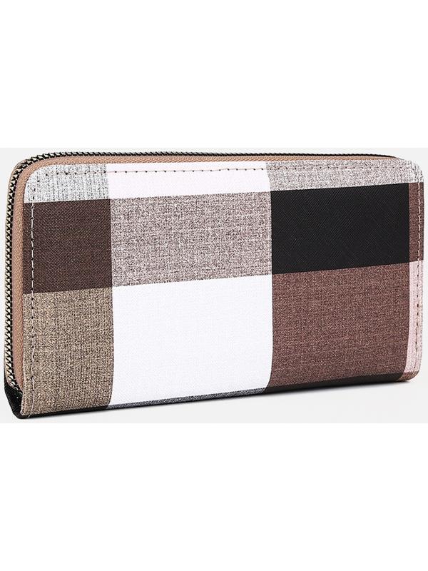 Кошелёк на молнии, цвет коричневый