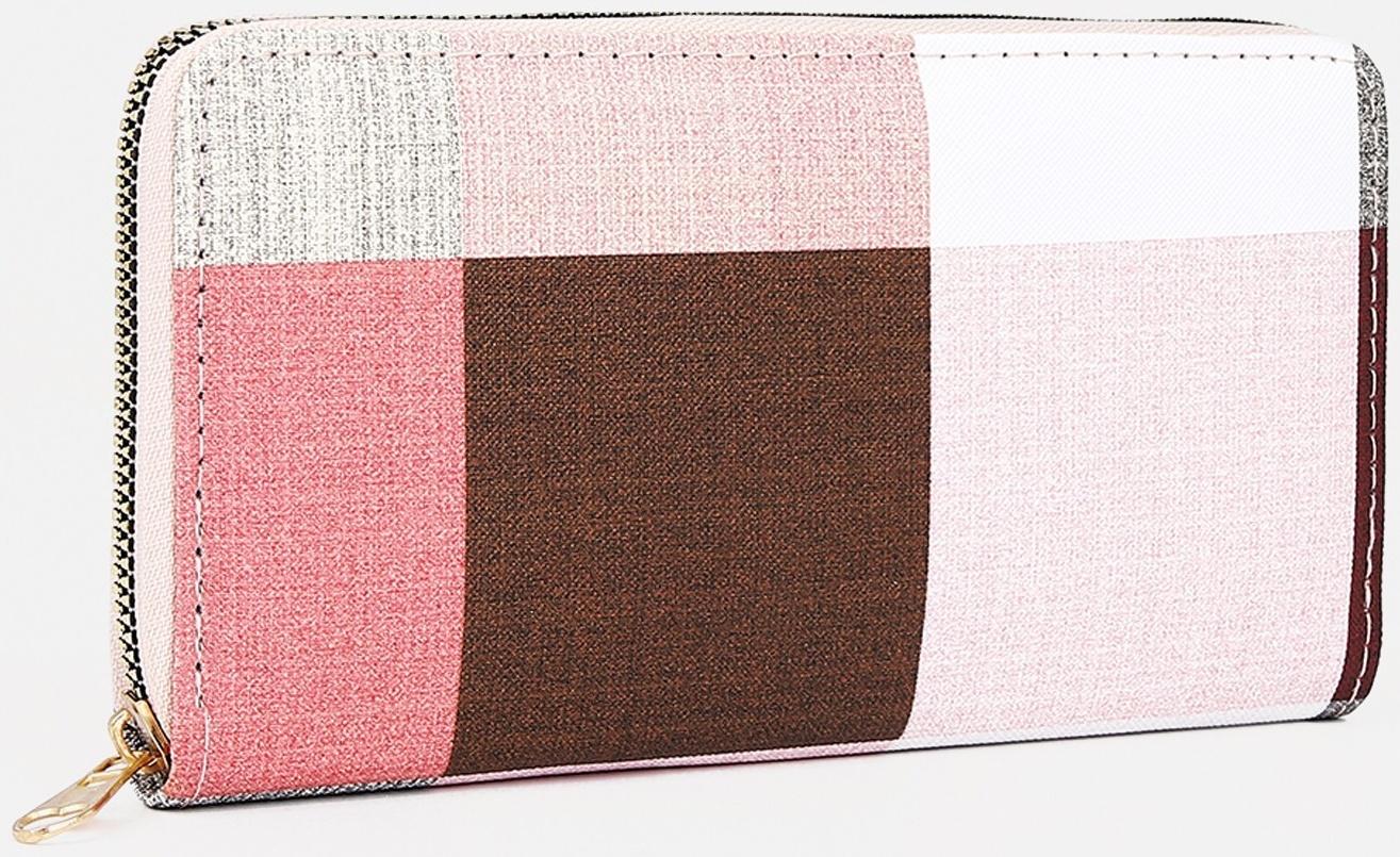 Кошелёк на молнии, цвет розовый