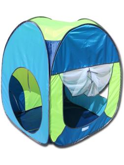 Палатка, 4 грани квадрат, 75 × 75 × 90 см, цвет тёмный василёк, василёк светлый, лимон, голубой