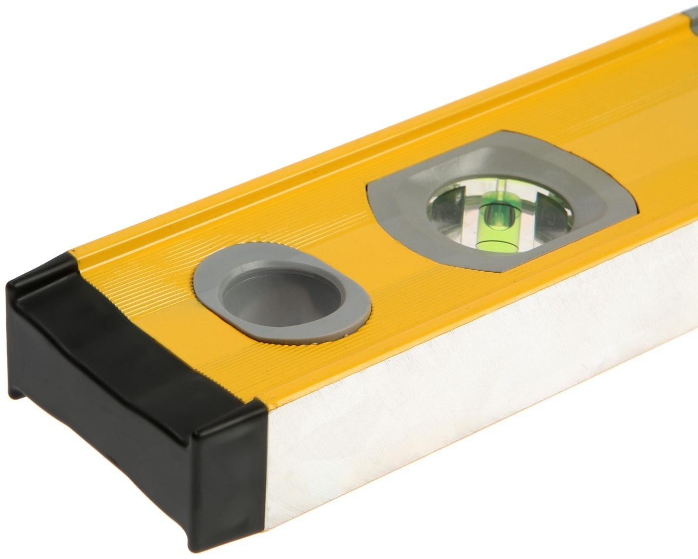 Уровень алюминиевый магнитный ТУНДРА, фрезерованный, 3 глазка, 400 мм