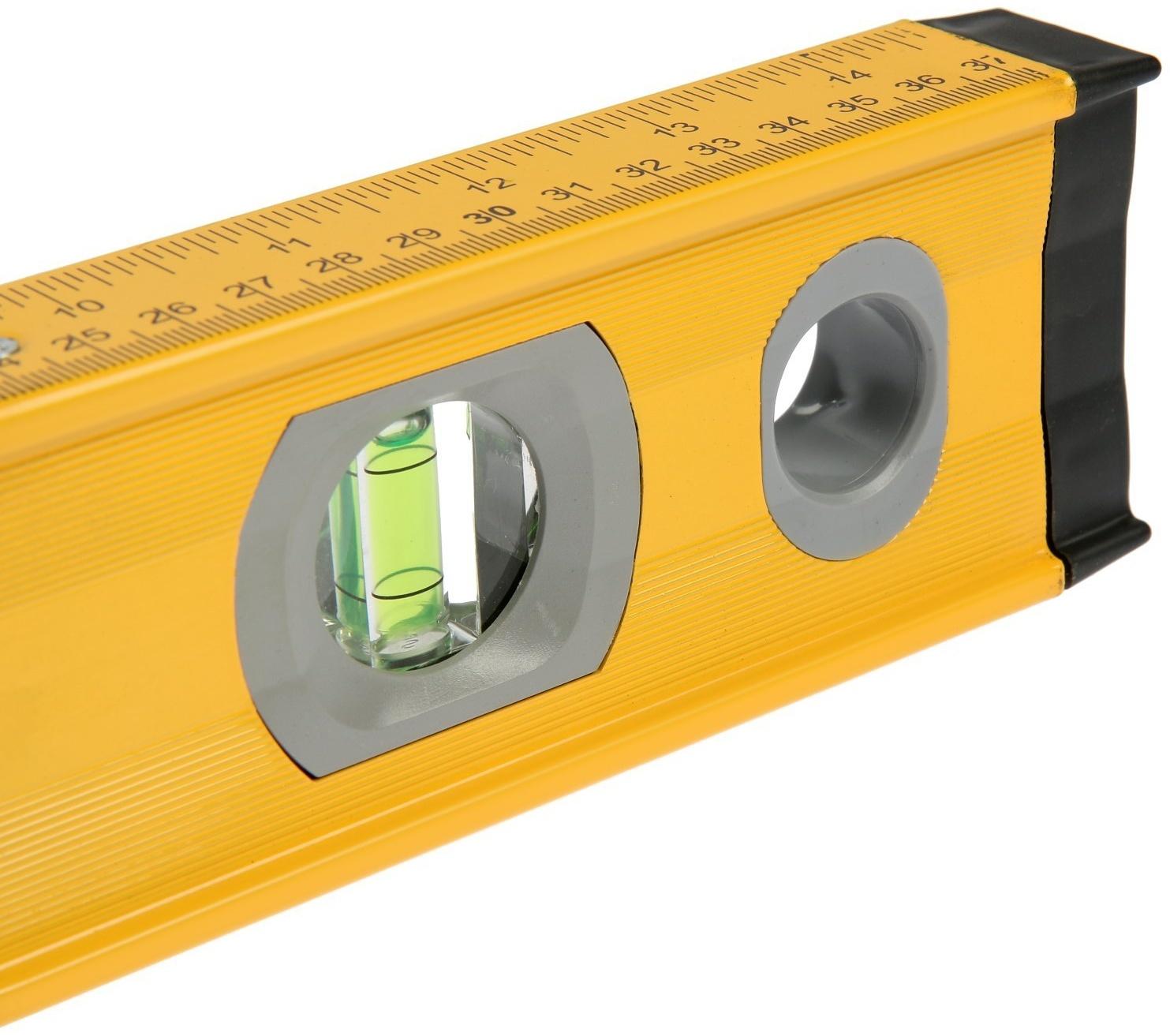 Уровень алюминиевый магнитный ТУНДРА, фрезерованный, 3 глазка, 400 мм