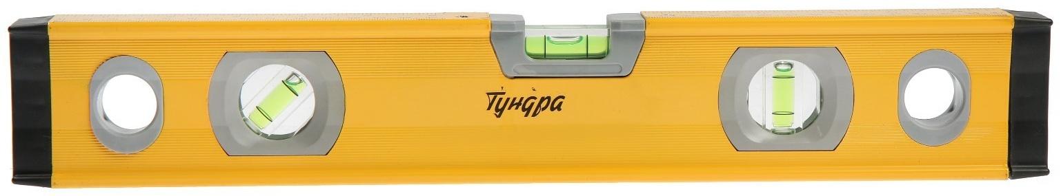Уровень алюминиевый магнитный ТУНДРА, фрезерованный, 3 глазка, 400 мм