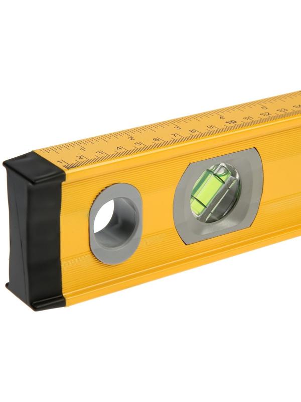 Уровень алюминиевый магнитный ТУНДРА, фрезерованный, 3 глазка, 400 мм