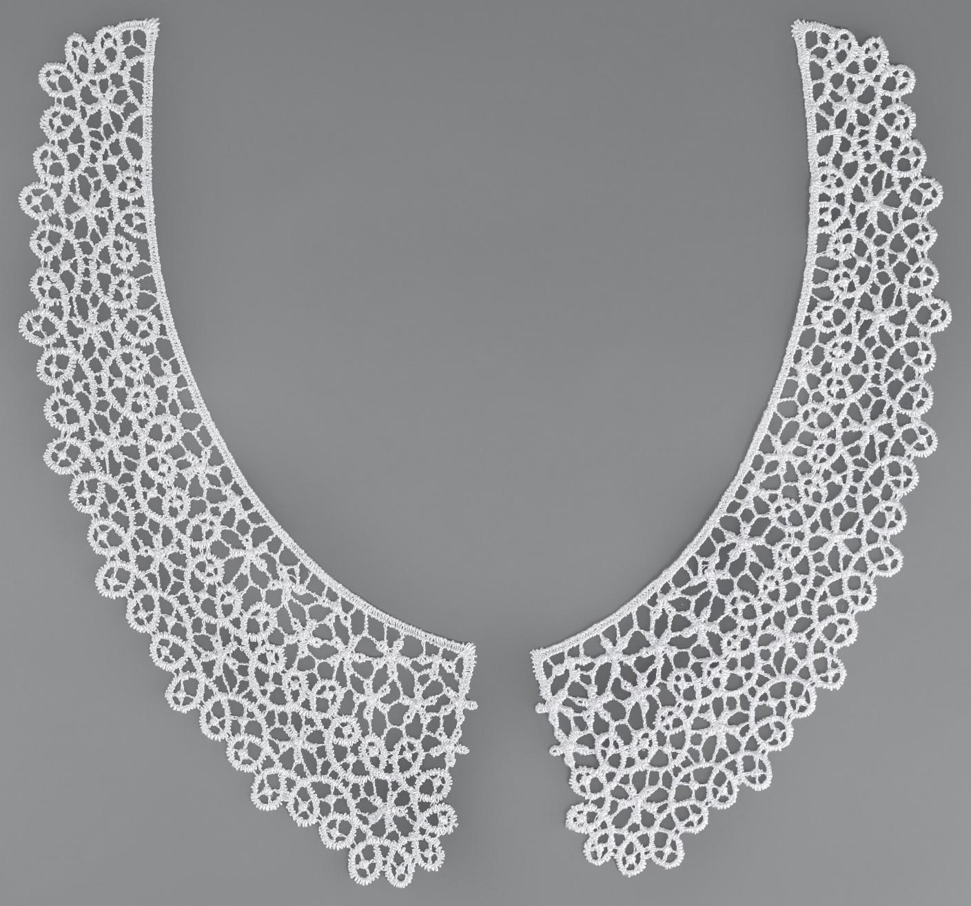 Воротник гипюровый, 21 × 6 см, цвет белый