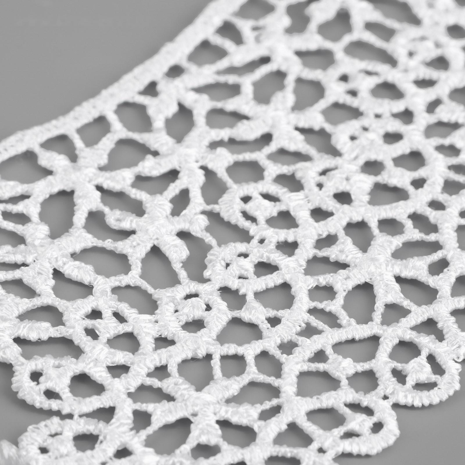 Воротник гипюровый, 21 × 6 см, цвет белый