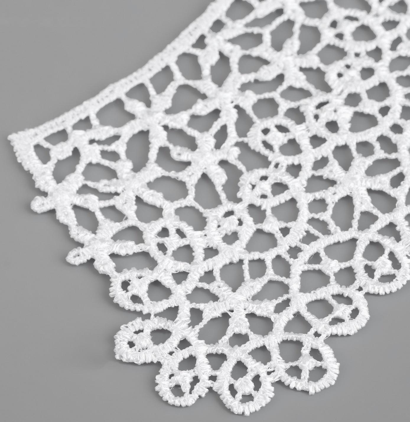 Воротник гипюровый, 21 × 6 см, цвет белый