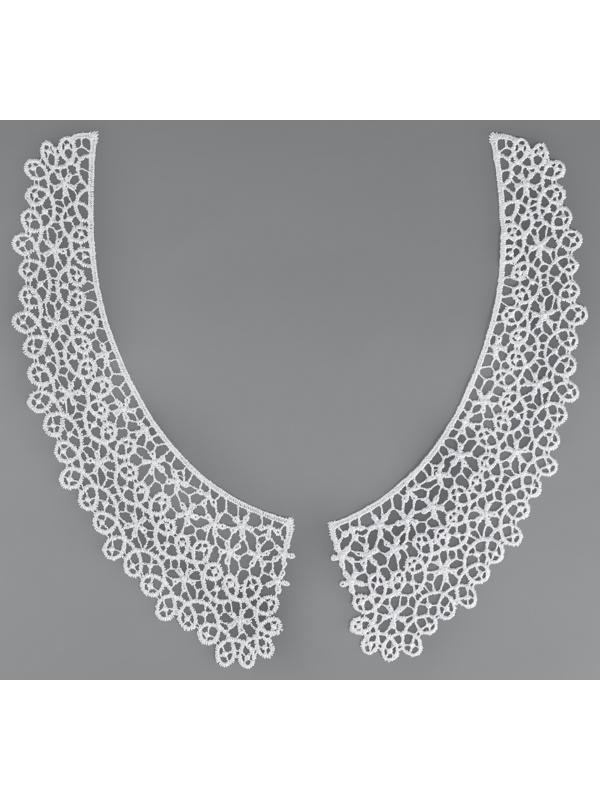 Воротник гипюровый, 21 × 6 см, цвет белый