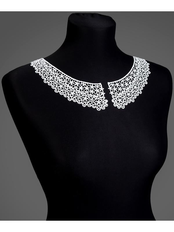 Воротник гипюровый, 21 × 6 см, цвет белый