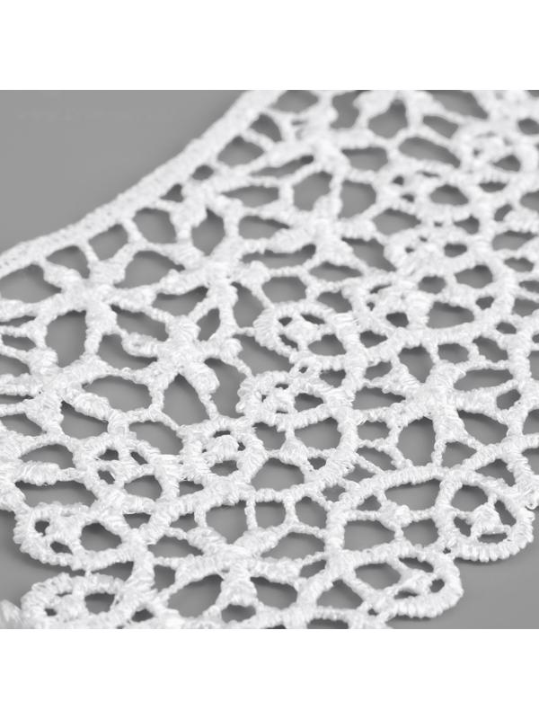 Воротник гипюровый, 21 × 6 см, цвет белый