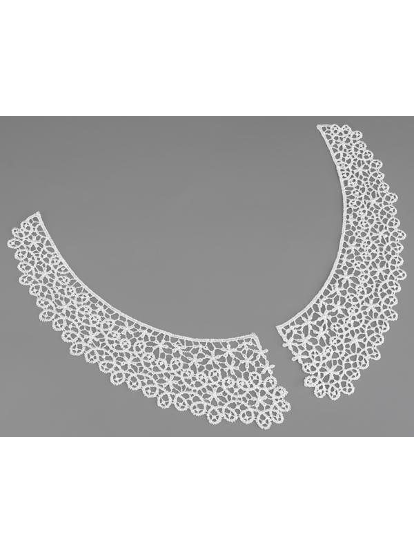 Воротник гипюровый, 21 × 6 см, цвет белый
