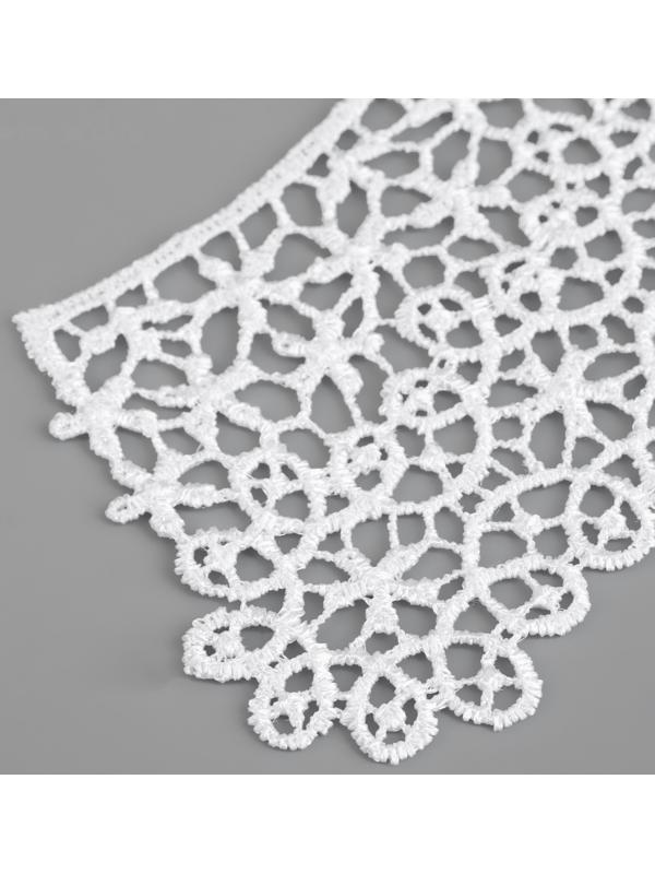 Воротник гипюровый, 21 × 6 см, цвет белый